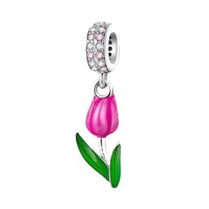 Linx Pink Tulip Dangle Charm
